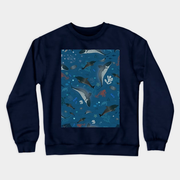 Under water Sea life Crewneck Sweatshirt by Arch4Design